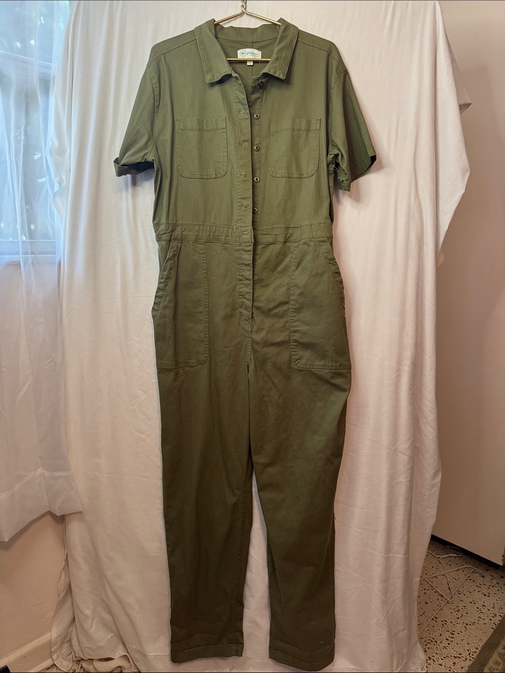 Celebrity Pink Olive Utility Short-Sleeve Jumpsuit